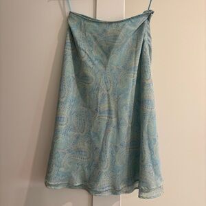 Lands' End Light Blue Paisley Skirt